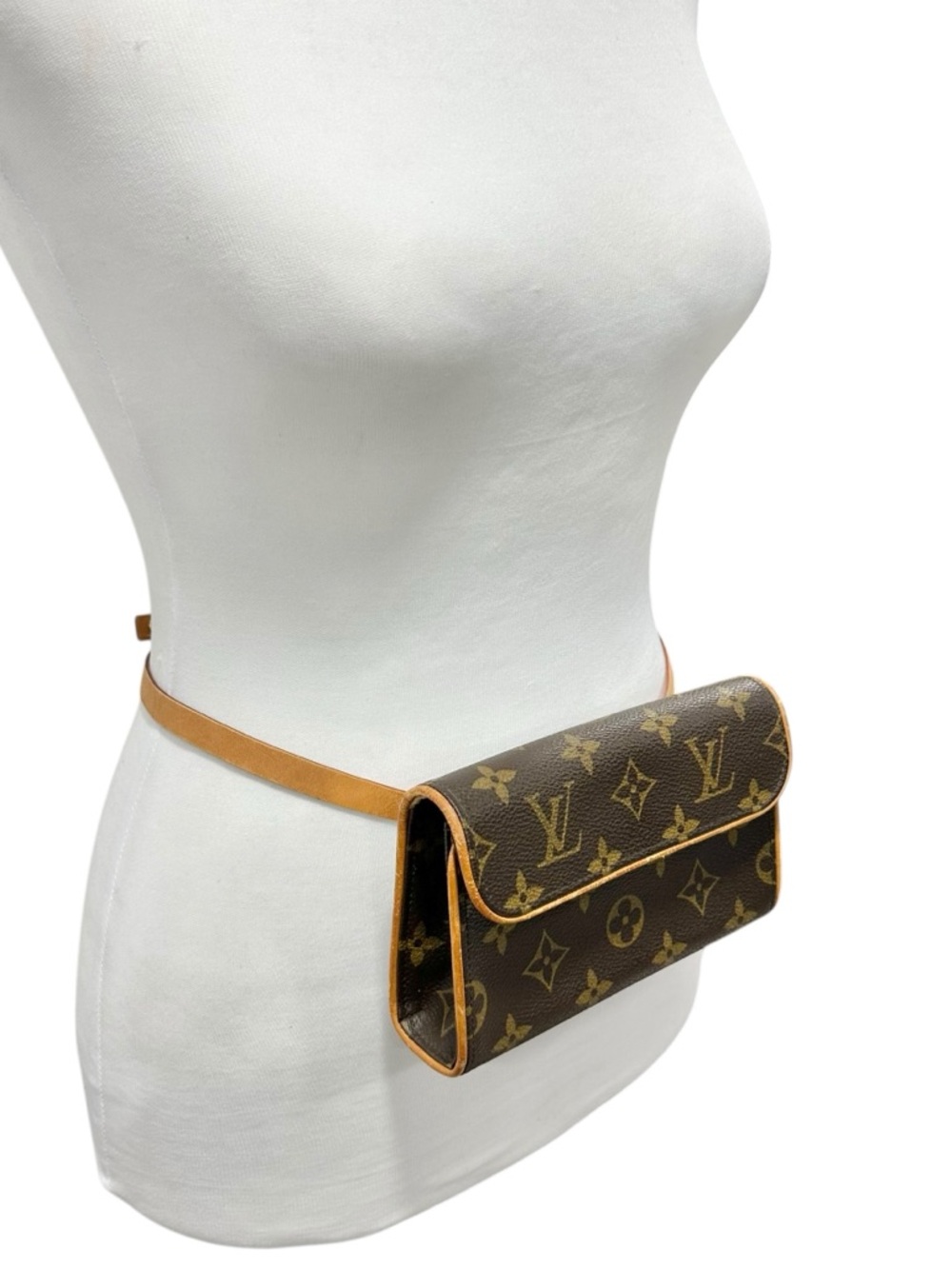 Louis Vuitton Monogram Florentine Leather & Vachetta Pochette Belt Bag XS - Picture 9 of 15